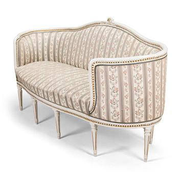 A Gustavian style sofa, probably Western Sweden, late 18th century.