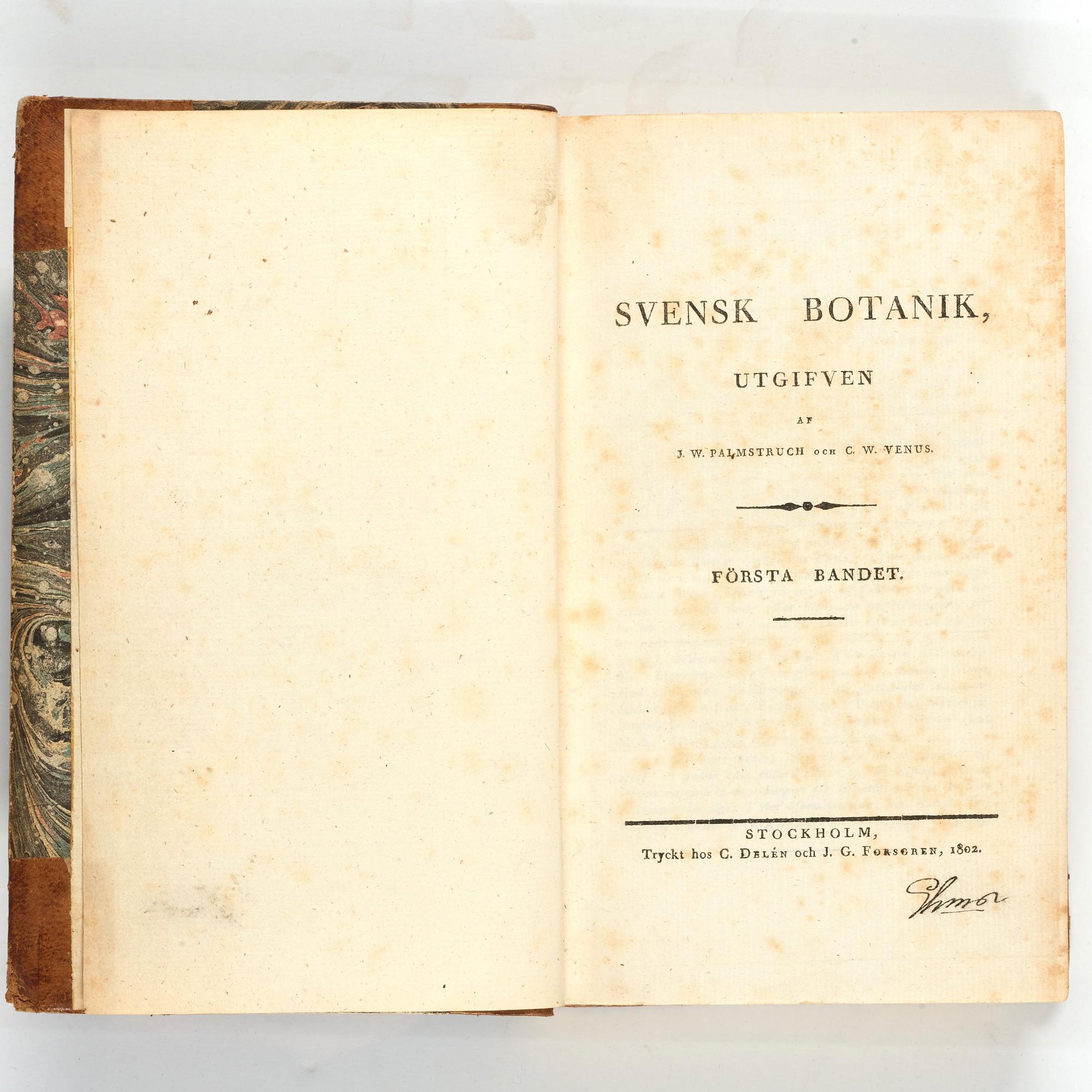 Johan Wilhelm Palmstruch, Svensk botanik, Johan Wilhelm Palmstruch, 1-11[all published].