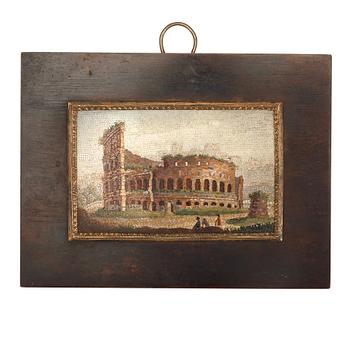 An Italian micromosaic plaque, probably first half of 19th century.