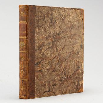 BOOK, with hand coloured dry needle engravings.