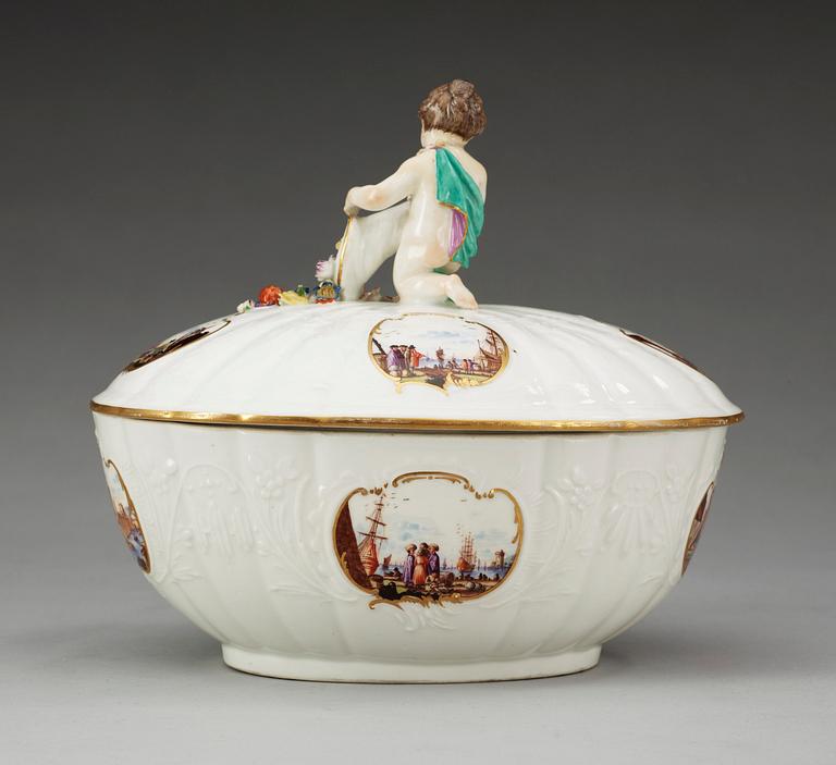 TERRIN med LOCK, porslin. Meissen, punktperiod (1763-73).