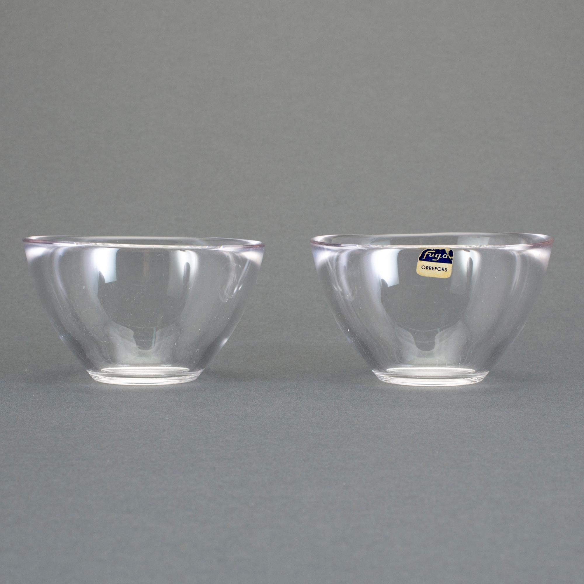 SKÅLAR, 10 st, glas, "Fuga", Orrefors, Sven Palmqvist, 1900-talets andra hälft.