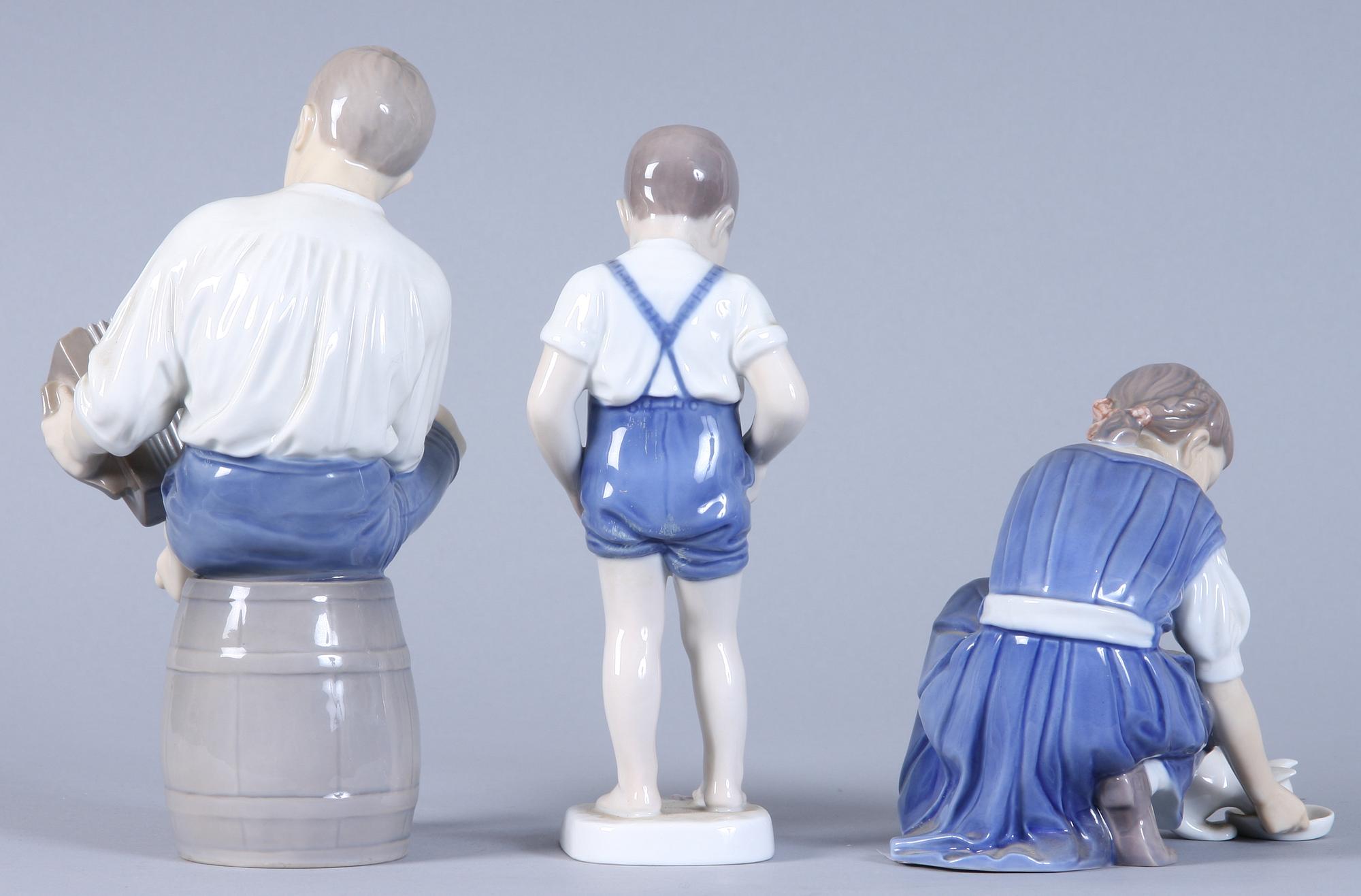 FIGURINER, 3 st, porslin, Bing & Gröndahl.