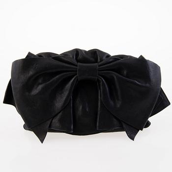 Red Valentino Black Leather Evening Bag.