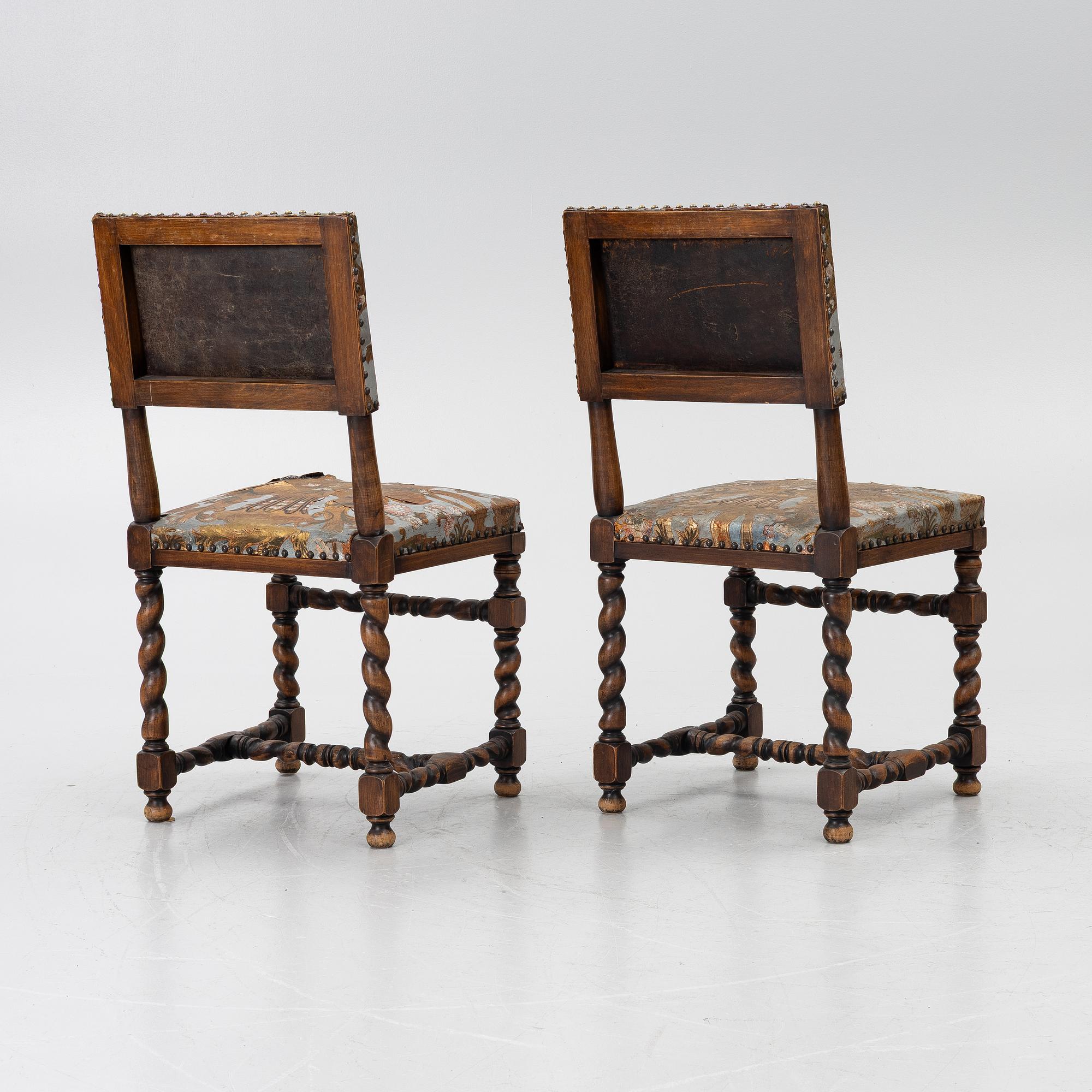 Chairs, a pair, Baroque style, circa 1900.