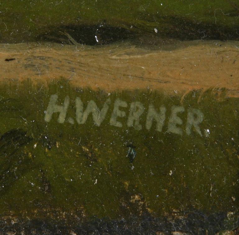 OKÄND KONSTNÄR, olja på duk, sign H. Werner.