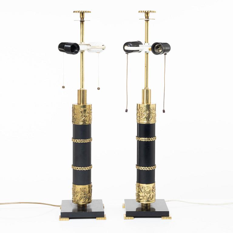 Boréns, an imposing pair of table lamps model 8019, Borås, 1960s-70s.