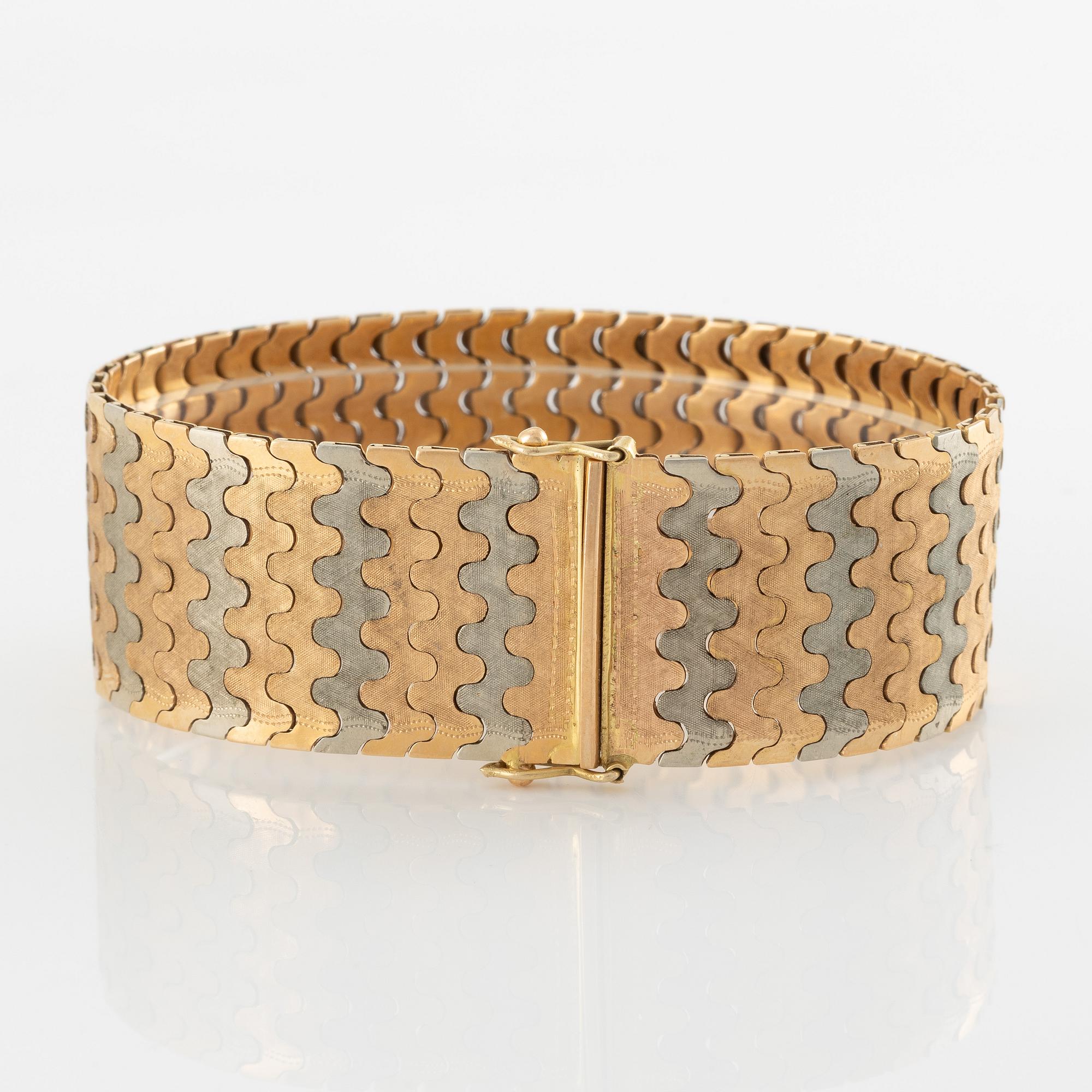 Bracelet, 18K three-colour gold, Italy.