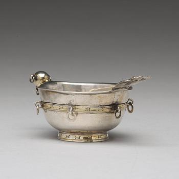 A Swedish 18th century parcel-gilt silver brandy-bowl, mark of Jöns Eriksson Ekman, Luleå 1770.