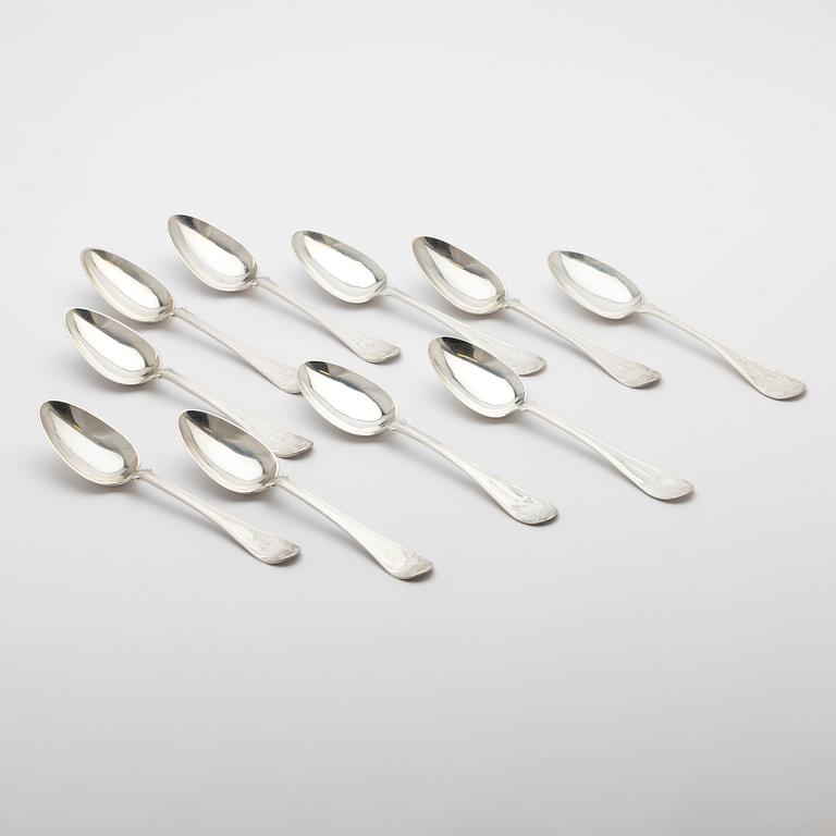 Matskedar, 10 st, silver, 1857.
