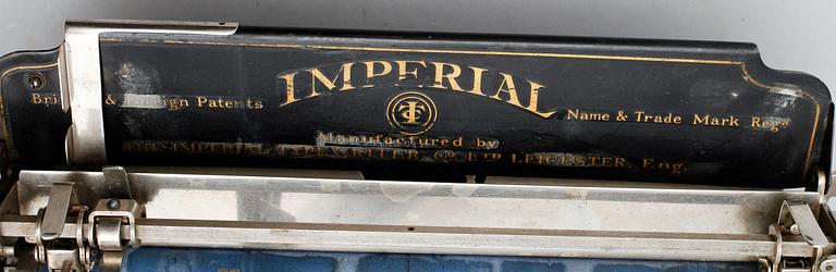 SKRIVMASKIN, The Imperial Typewriter Co Ltd, Leicester, Josef Kihlberg, Hjo, 1900-talets första hälft.