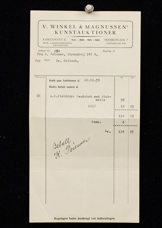 ANTON EDUARD KIELDRUP, oil on canvas. unsigned.