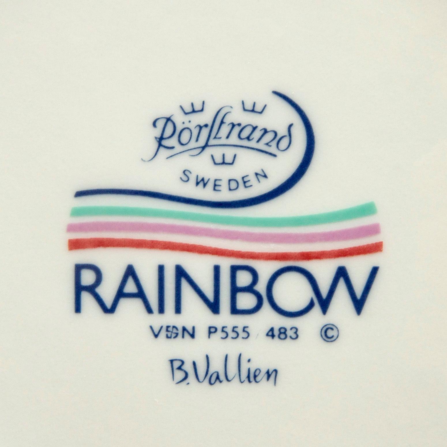 Bertil Vallien, servis "Rainbow" 51 dlr Rörstrand sent 1900-tal porslin.
