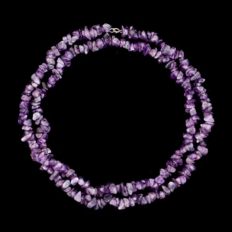 COLLIER, ametister. Vikt ca 85g.
