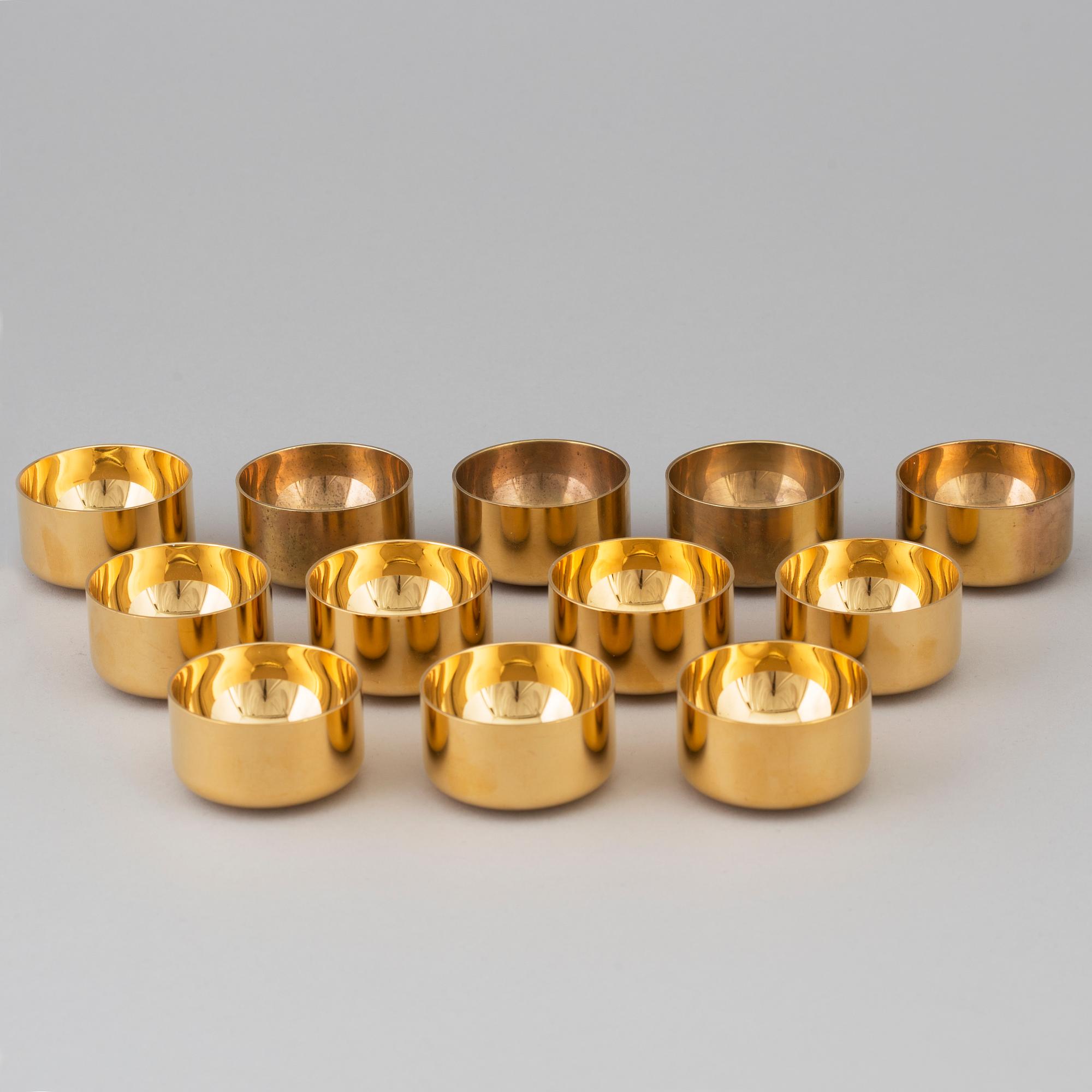 PIERRE FORSSELL, twelve brass cups, Skultuna.