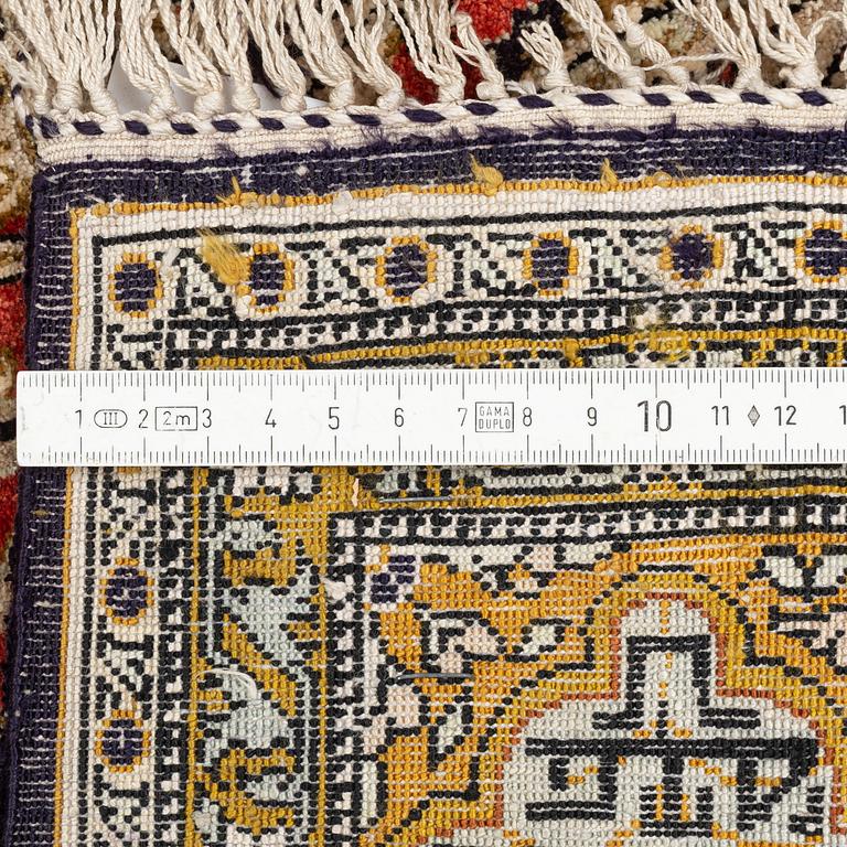 A rug, silk Quum, ca 174 x 103 cm.
