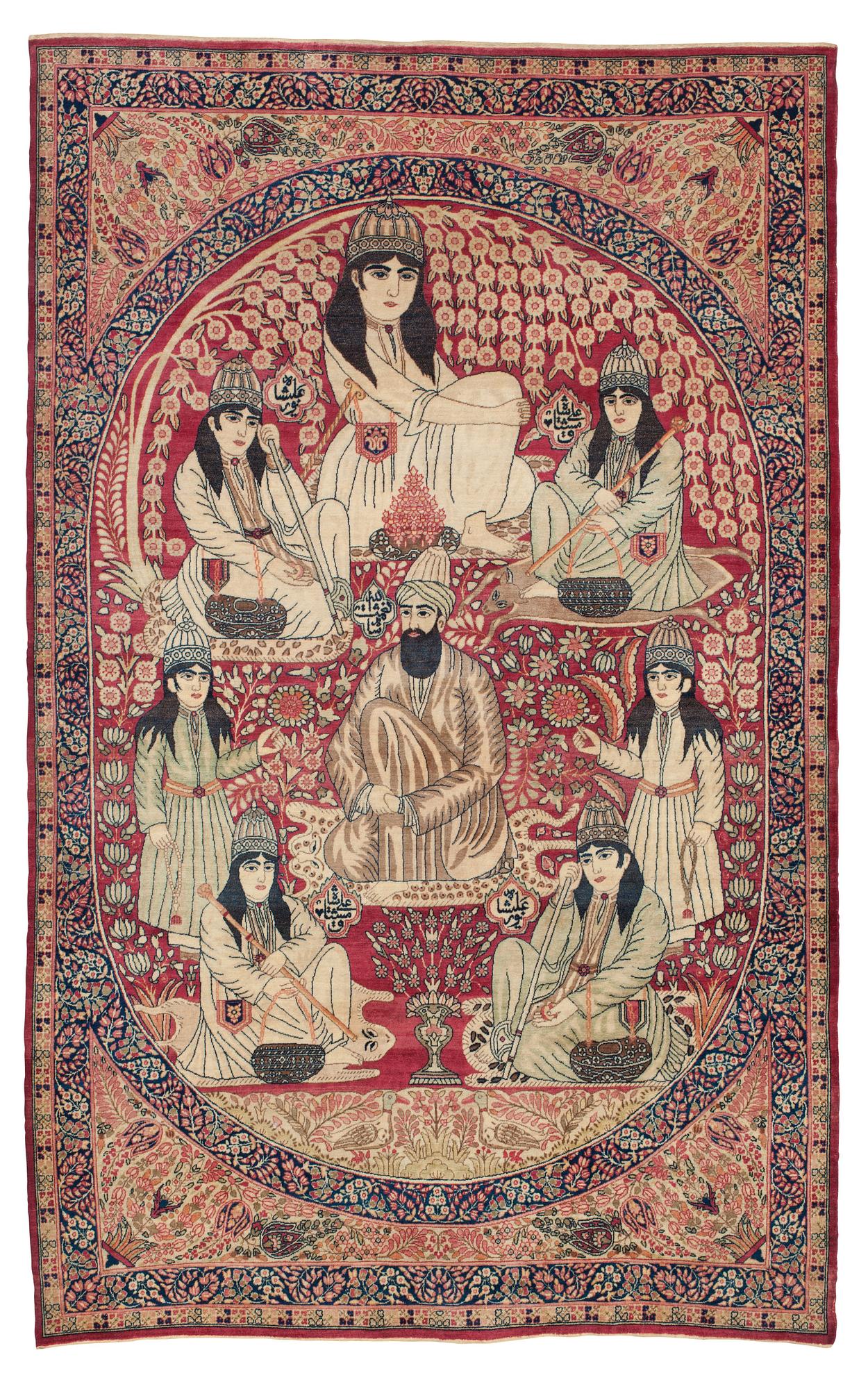 RUG. Antique Kerman Laver Figural. 233,5 x 144 cm.