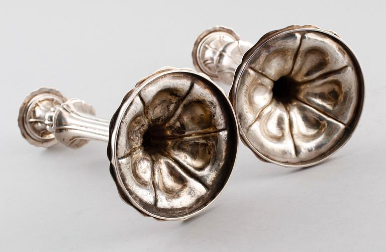 LJUSSTAKAR, 1 par, silver, Österrike-Ungern, 1800-tal. Vikt ca 690 gram.