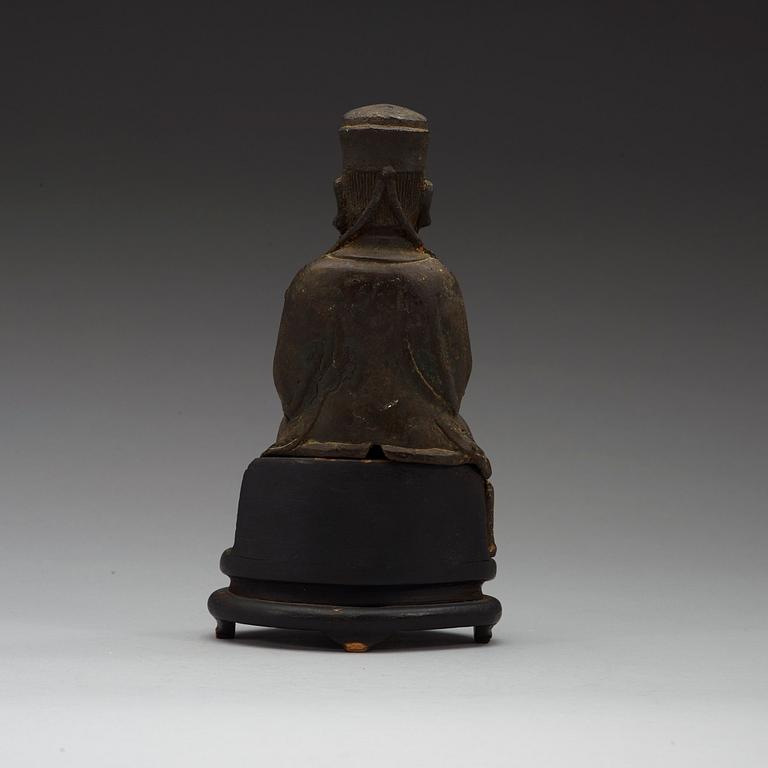 A bronze figure of a High Daoist official, Ming dynasty.