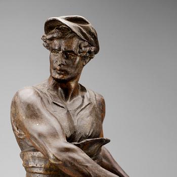 SKULPTUR,  patinerad zink, omkring 1900.