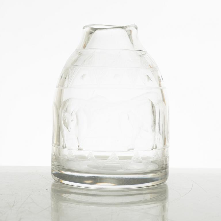 Erik Höglund, a glass vase, Boda Glasbruk Sweden 1950s.