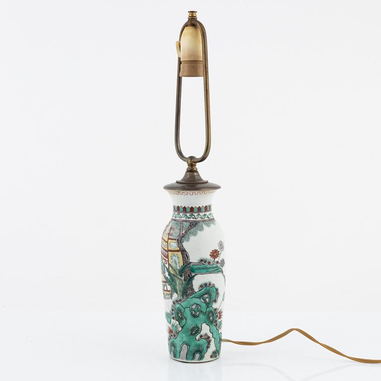 A Chinese vase/lamp, Qing dynasty, 19th Century.