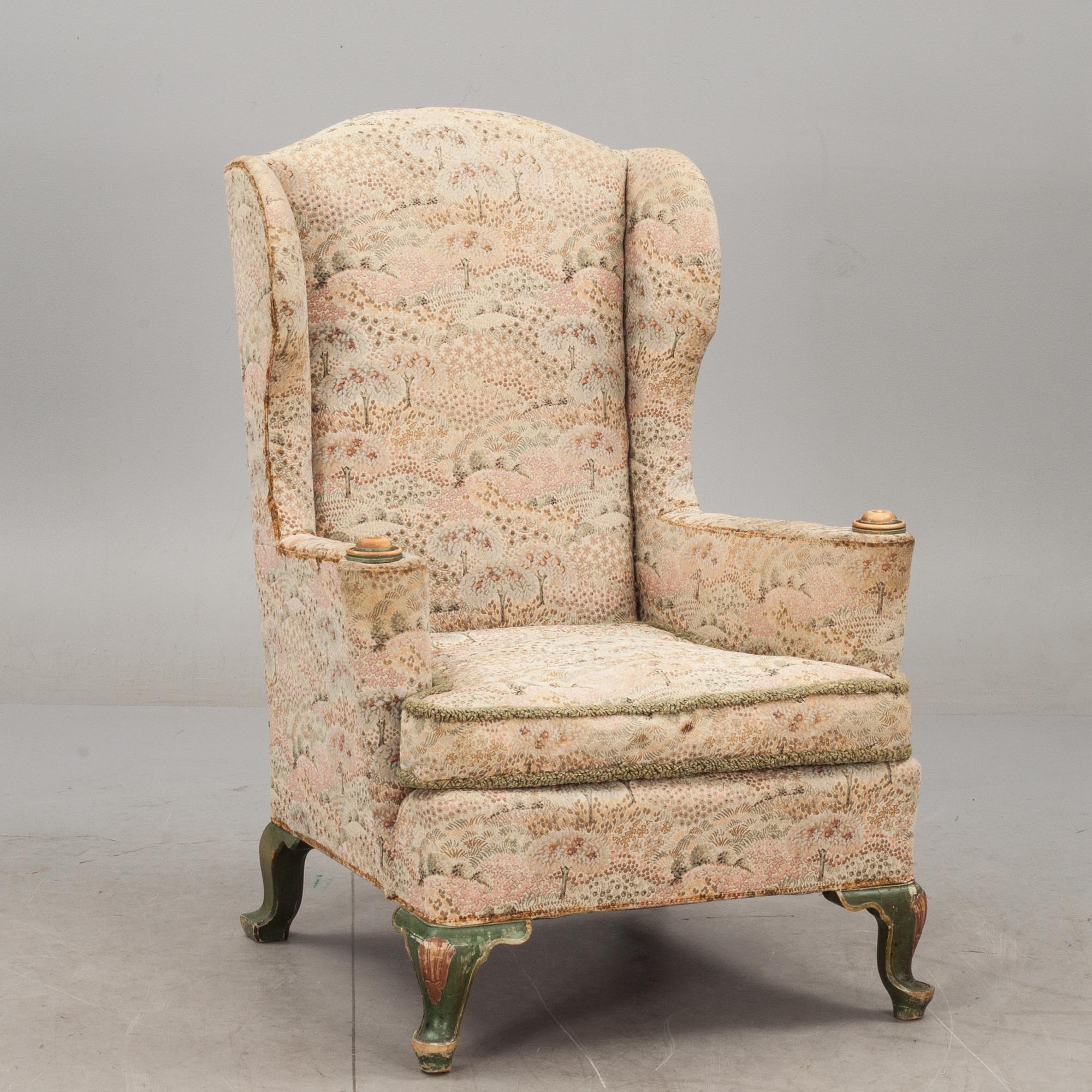 FÅTÖLJ, barockstil, 1900-talets första hälft.