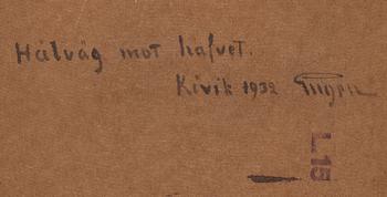 PRINS EUGEN, olja på masonit, signerad Eugen och daterad 1932. A tergo signerad Eugen och daterad Kivik 1932.