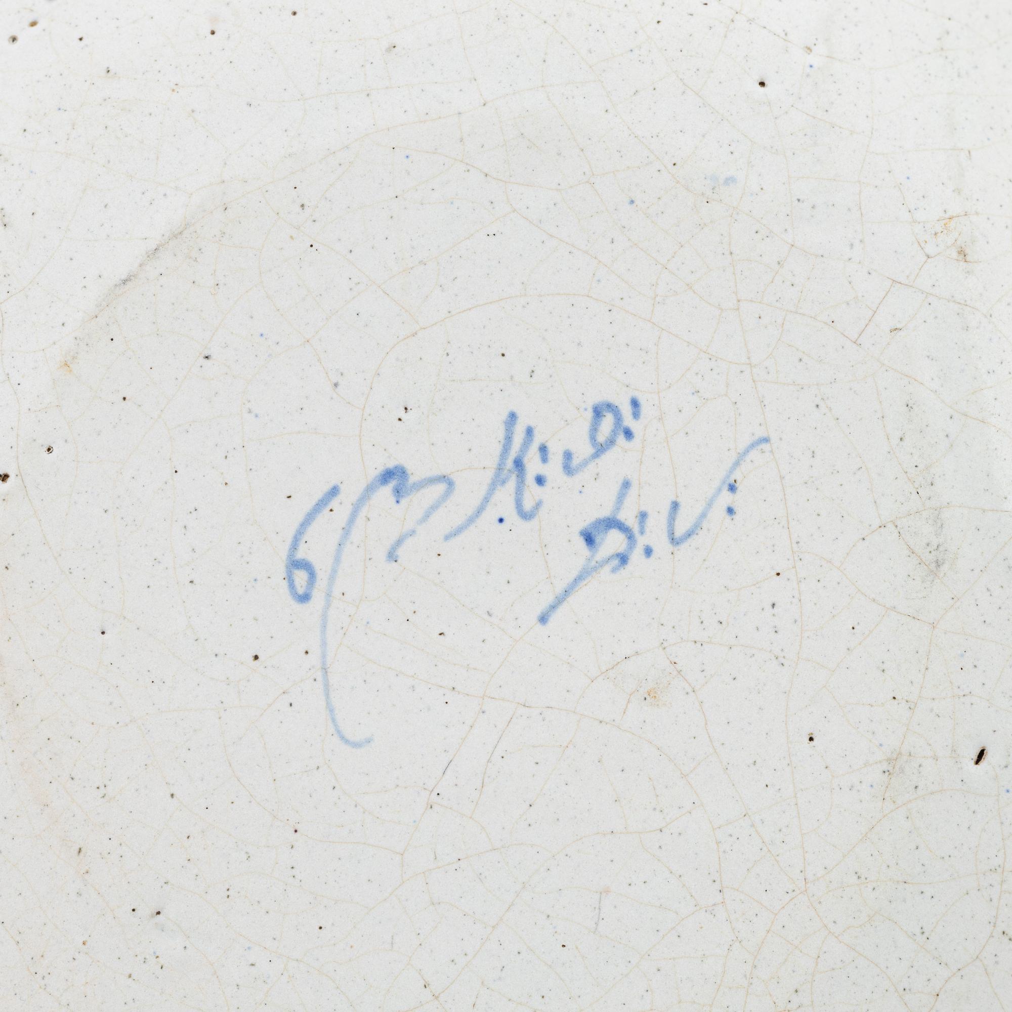 Tallrik, fajans, Rörstrand, 1700-tal.