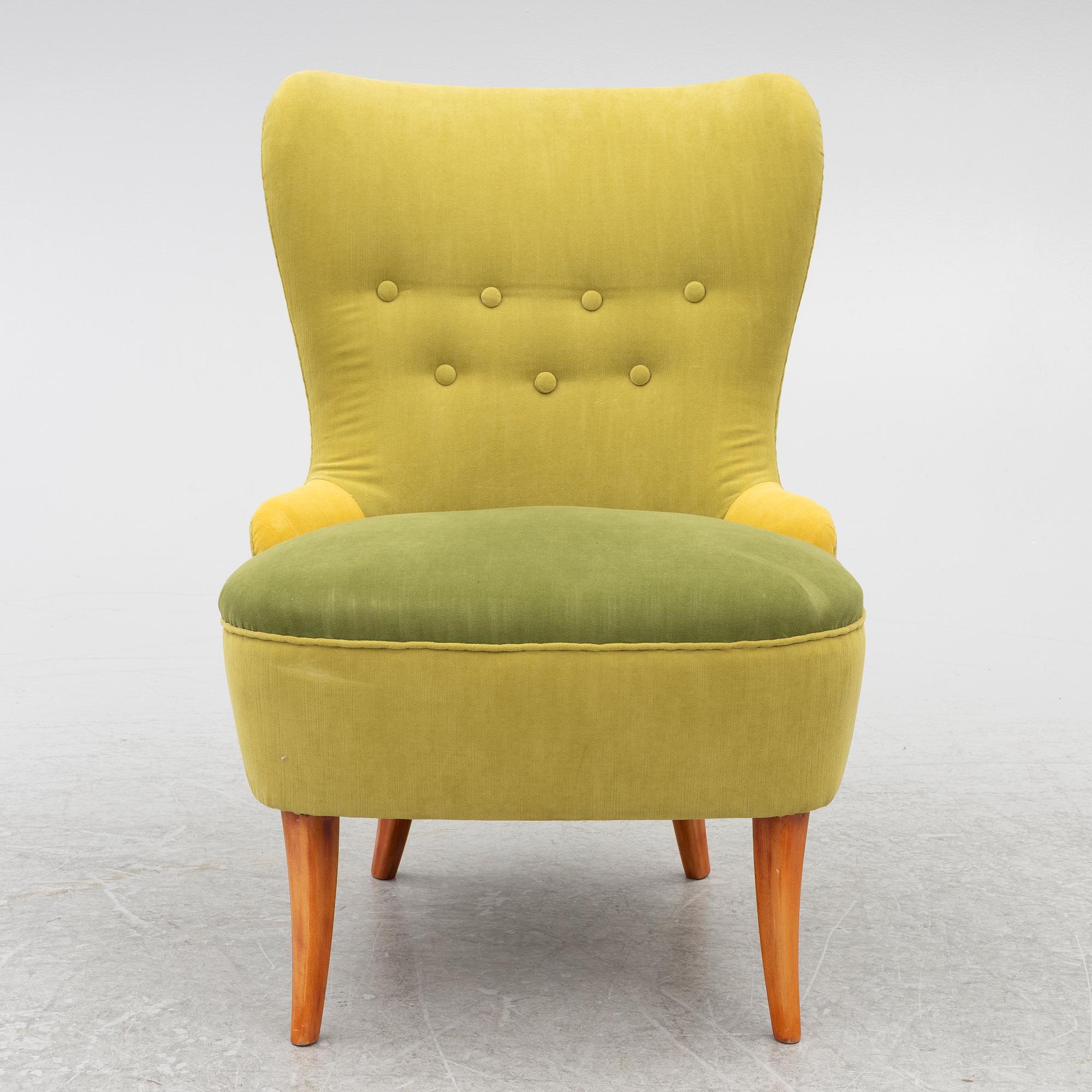 A Swedish sofa and chair, mid 20th century.