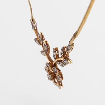 Kaulakoru, 14K kultaa ja timantteja n. 0.23 ct yht.