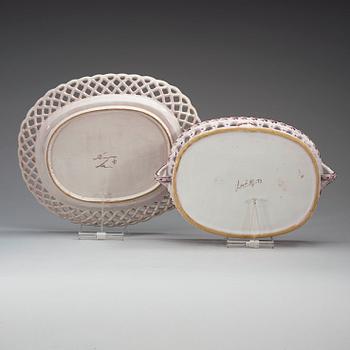 GALLERSKÅL med FAT, fajans. Rörstrand, daterad 20/10 (17)73.