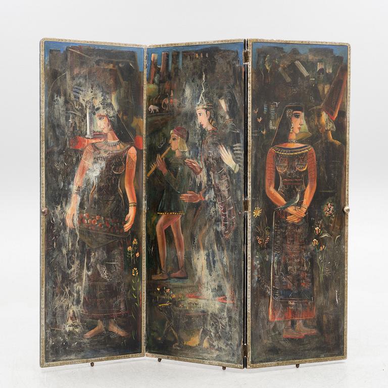 A folding screen, early 20th century.