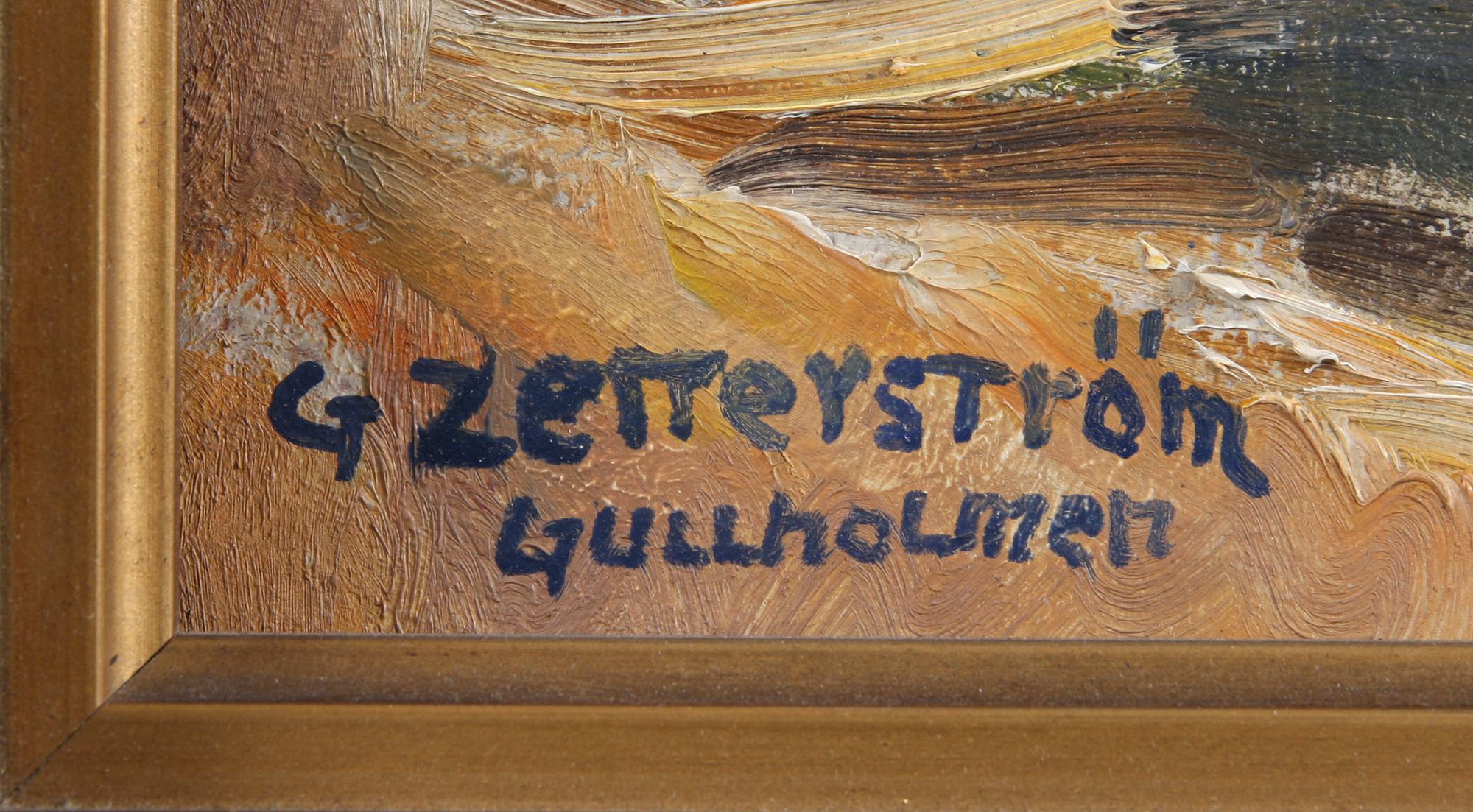 GUNNAR ZETTERSTRÖM, olja  på pannå, sign.