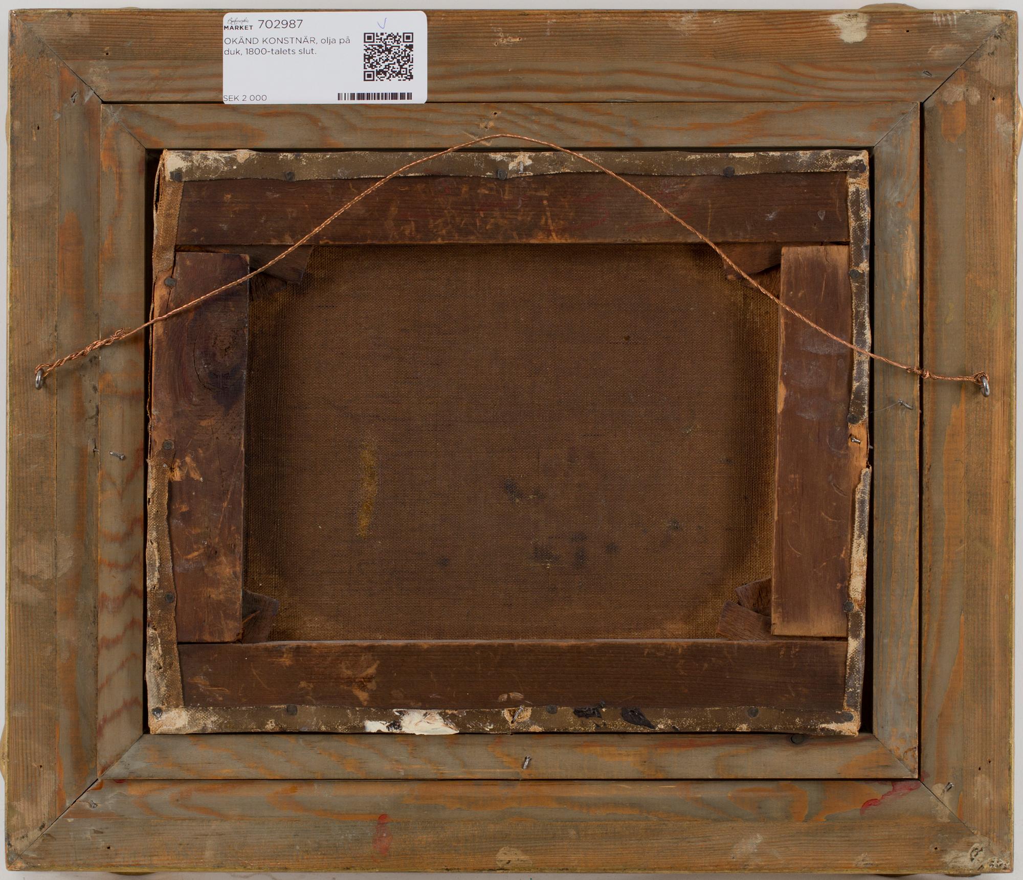 OKÄND KONSTNÄR, olja på duk, 1800-talets slut.