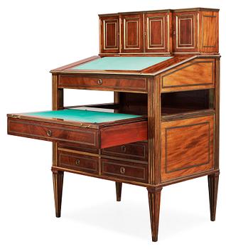 A Russian 19th century mahogany writing-desk.