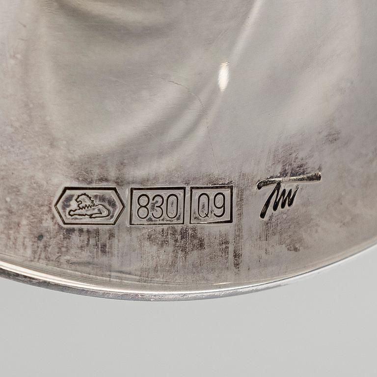 Tapio Wirkkala, Ljusstakar, 2 par, silver, "Trumpetti", Kultakeskus , Tavastehus 2001, 2016 och 2017.