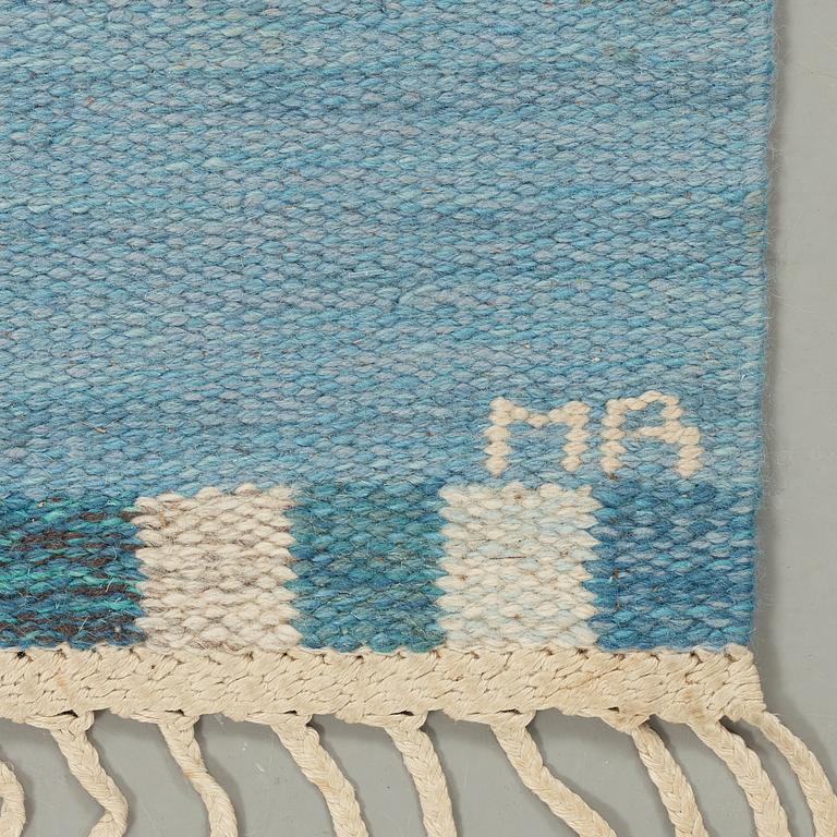 Marianne Richter, A CARPET, "Muren, ljusblå", flat weave, ca 217,5 x 136,5 cm, signed AB MMF MR.