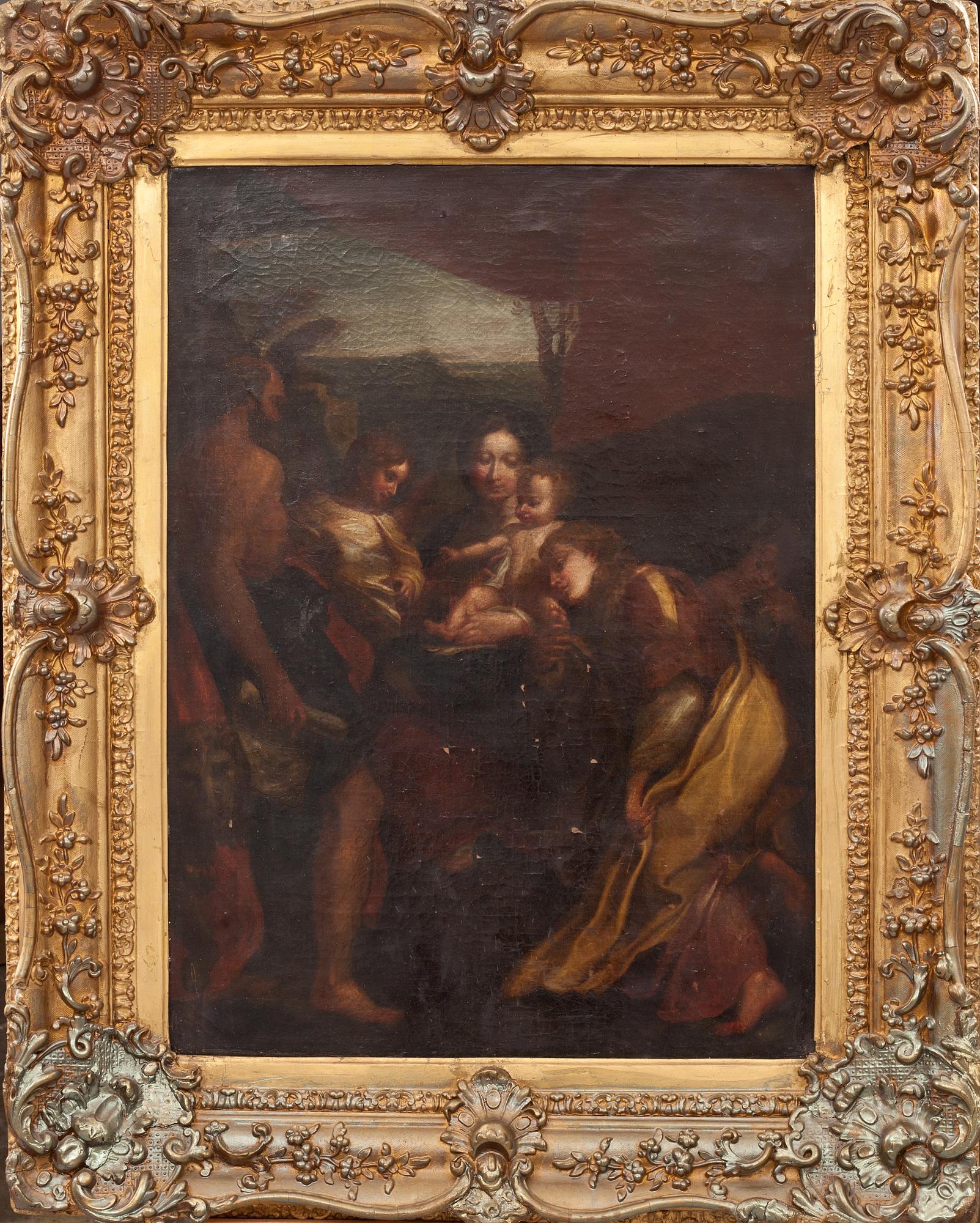 OKÄND KONSTNÄR, olja på duk. 1700-tal.