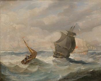 William Calcott Knell, oil on canvas, indistinct signature.
