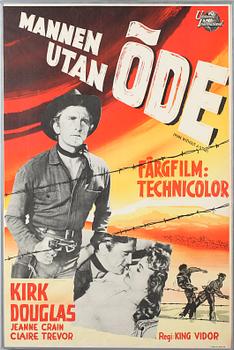 FILMAFFISCH, litografiskt tryck, "Mannen utan öde", 1955.