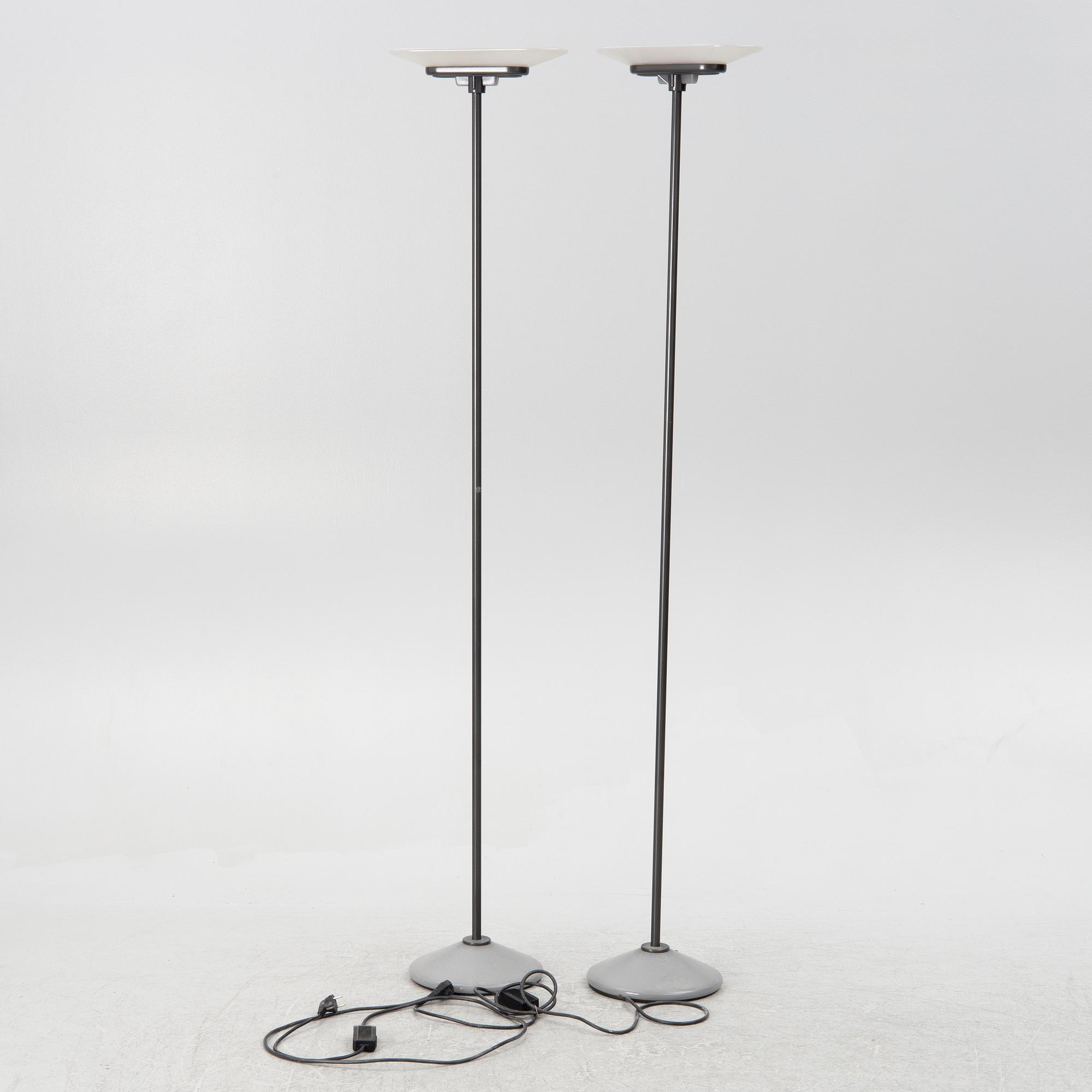 Perry King, Santiago Miranda & Gianluigi Arnald, floor lamps, a pair, "Jill", Arteluce, Italy.