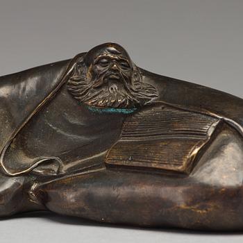 PENSELSTÄLL, brons. Japan, tidigt 1900-tal.