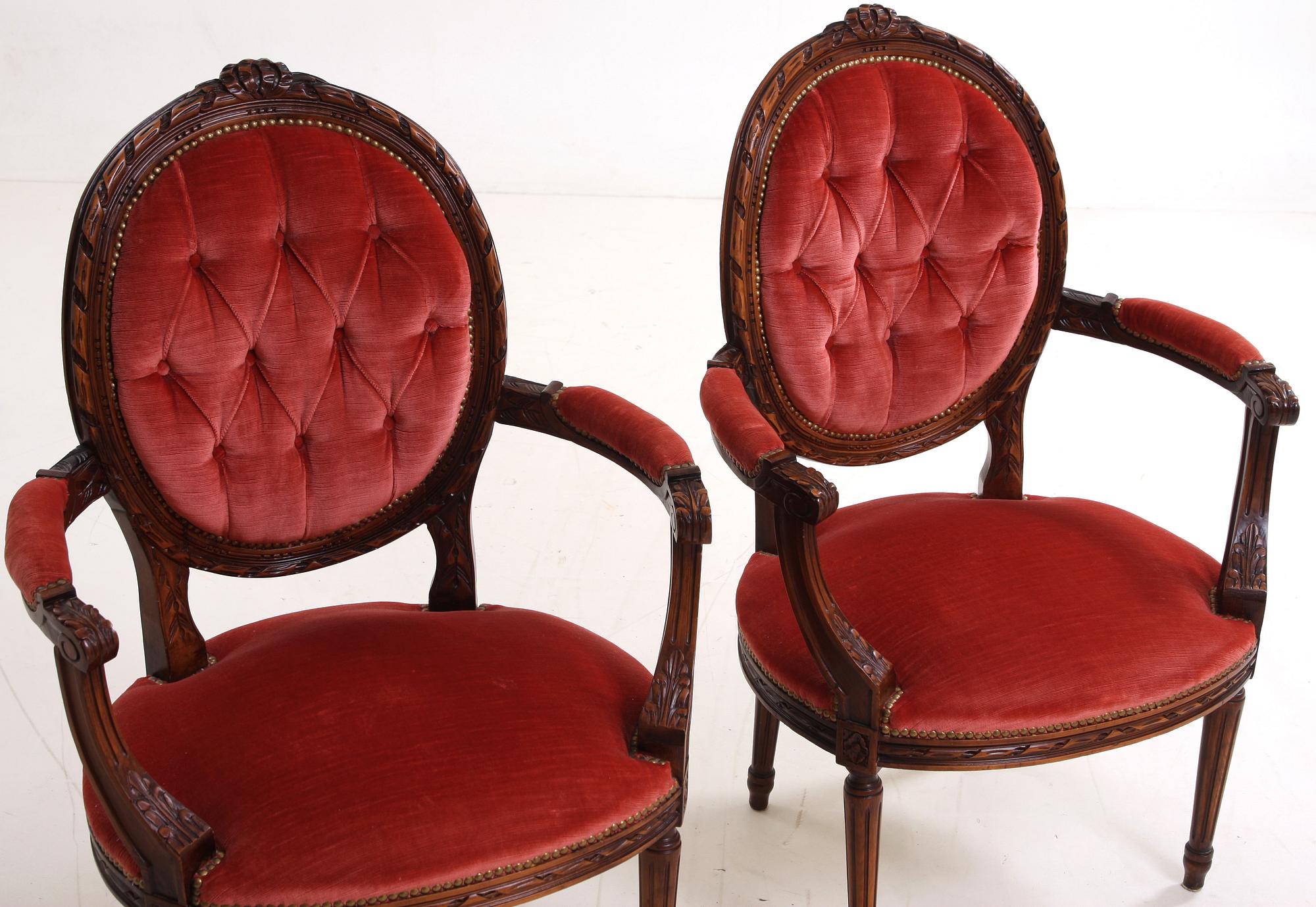 SALONGSMÖBEL, 3 delar, Louis XVI´stil, 1900-tal.