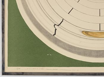 Hans Hamngren, lithograph in color, signed with dedication, numbered 3/65.