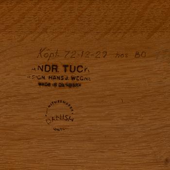 A second half of the 20th century oak coffee table by Hans J Wegner, Andreas Tuck, Denmark.