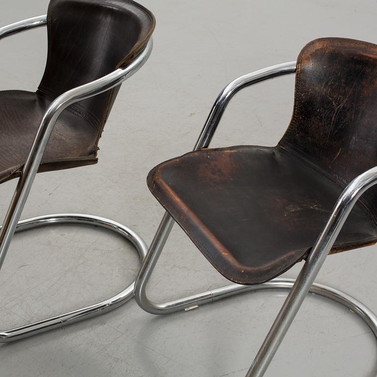 A SET OF 3 WILLY RIZZO CHAIRS, 1970's.