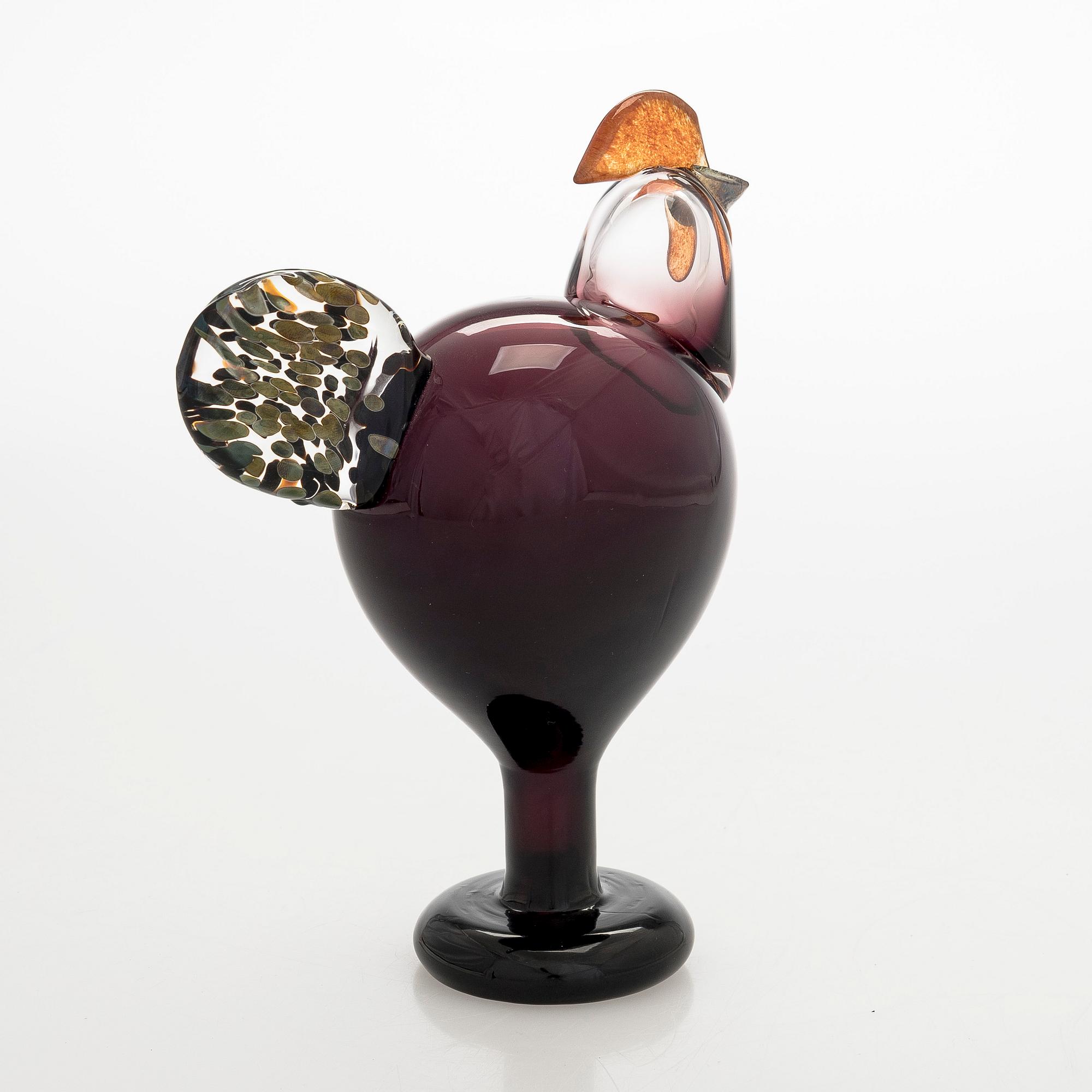 Oiva Toikka, lasilintu, signeerattu O. Toikka Nuutajärvi 1998.