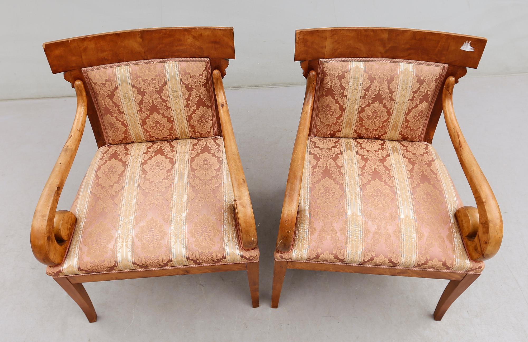 KARMSTOLAR, 1 par, Karl Johan, 1800-talets mitt.