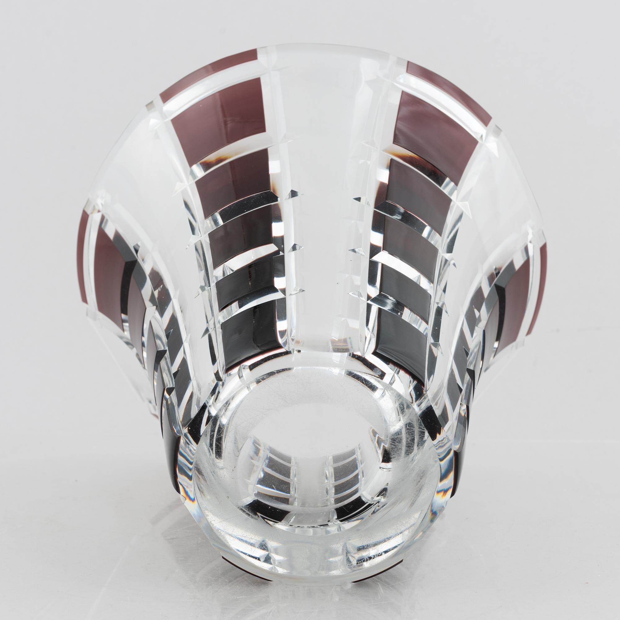 A glass vase, Val Saint Lambert, Belgium.